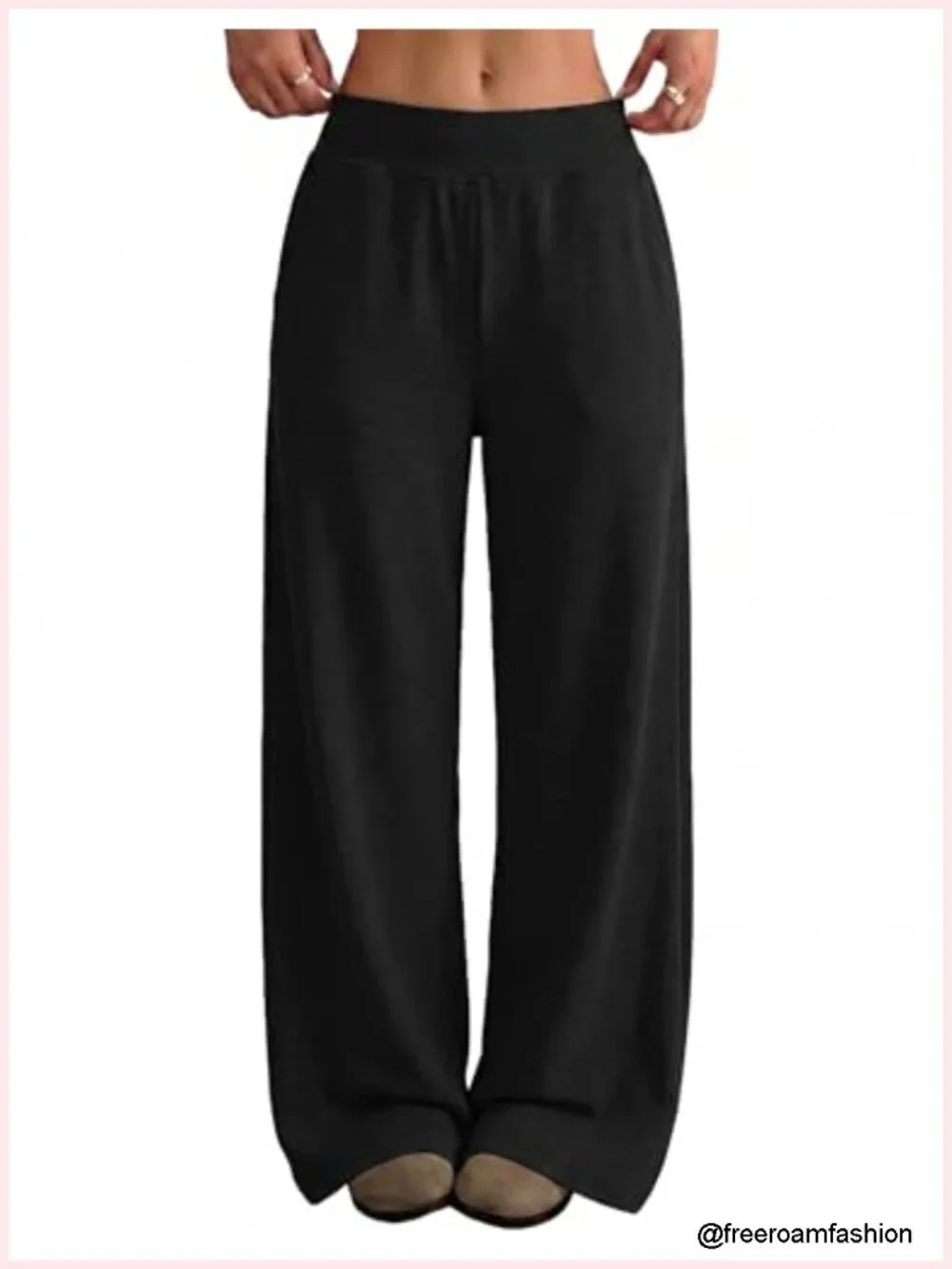 Wide Leg Cotton Sweatpants Women Elastic Waisted Baggy Athletic Jogger Pants
